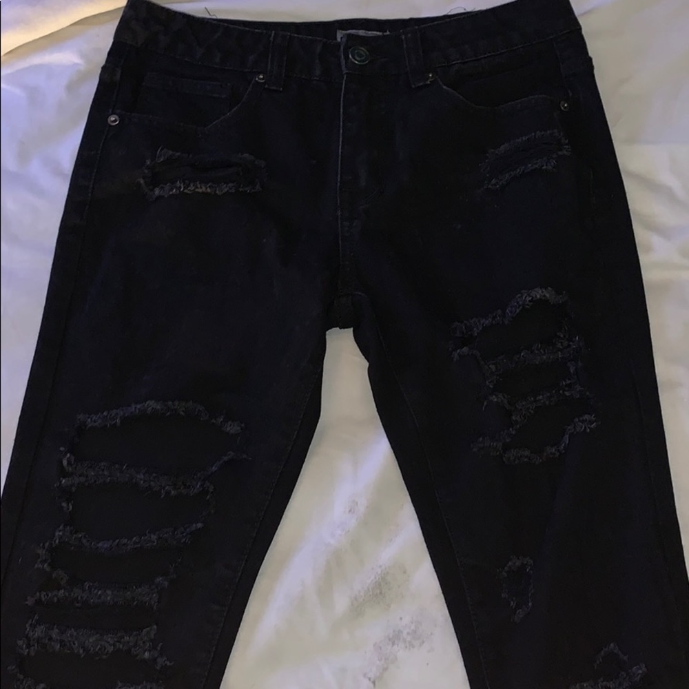 Black ripped jeans